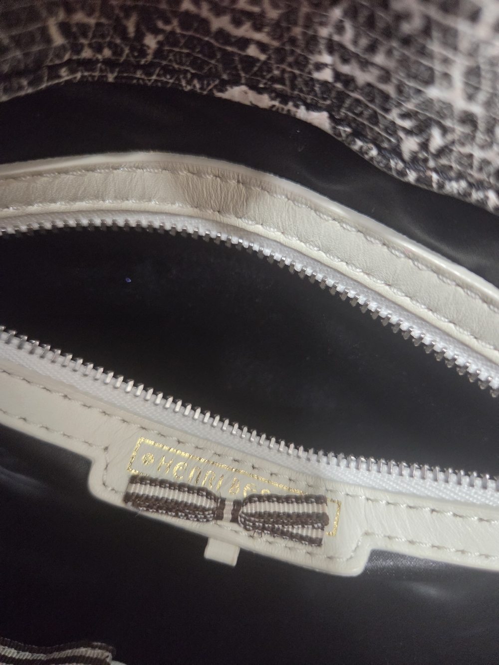 Henri Bendel Black & White Faux Snakeskin-Print Shoulder Bag - Picture 8 of 14